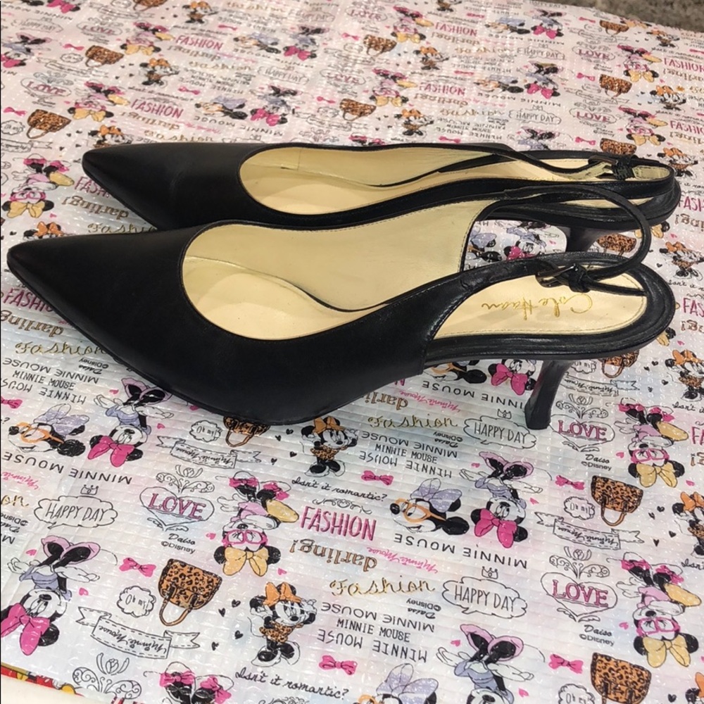 Cole Haan Slingback Black Leather Heels Size 8B